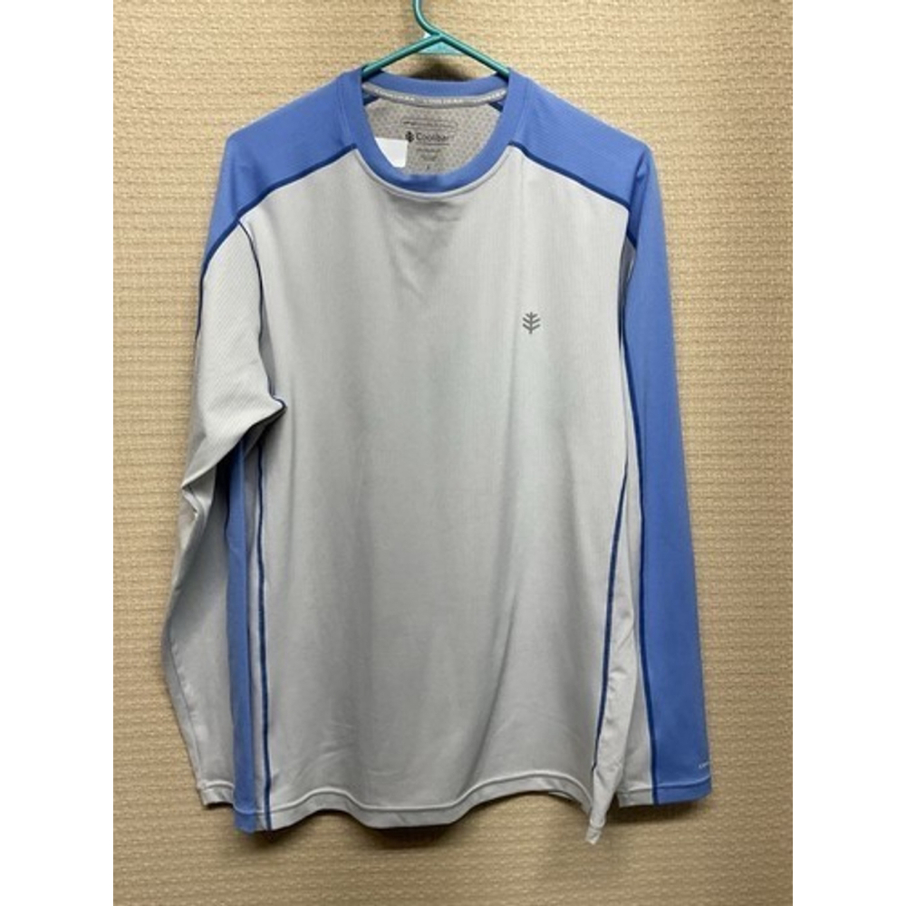 Coolibar Blue UPF 50+ Sun Protection‎ Long Sleeve Hiking T-Shirt Top Men Large
